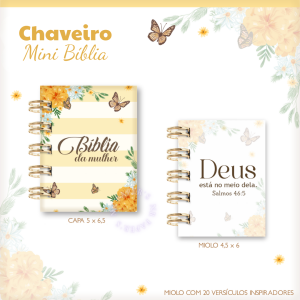 Chaveiro Mini Bíblia Feminino