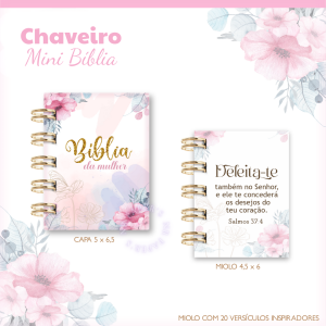 Chaveiro Mini Bíblia Feminino