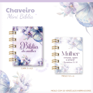Chaveiro Mini Bíblia Feminino