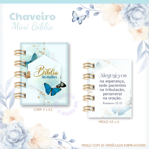 Chaveiro Mini Bíblia Feminino