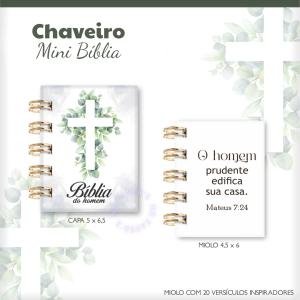 Chaveiro Mini Bíblia Masculino