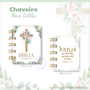 Chaveiro Mini Bíblia Neutro