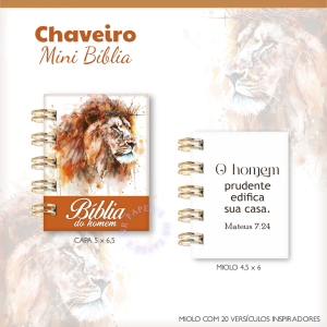 Chaveiro Mini Bíblia Masculino