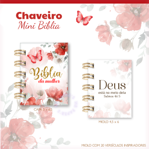 Chaveiro Mini Bíblia Feminino
